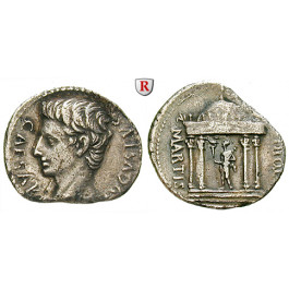 Römische Kaiserzeit, Augustus, Denar 19-18 v.Chr., ss+