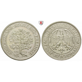 Weimarer Republik, 5 Reichsmark 1929, Eichbaum, F, vz+, J. 331