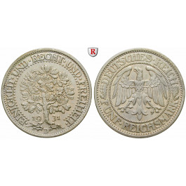 Weimarer Republik, 5 Reichsmark 1931, Eichbaum, D, vz, J. 331