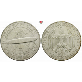 Weimarer Republik, 5 Reichsmark 1930, Zeppelin, J, f.vz, J. 343