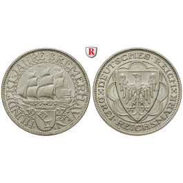 Weimarer Republik, 3 Reichsmark 1927, Bremerhaven, A, f.st, J. 325