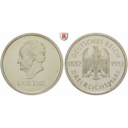 Weimarer Republik, 3 Reichsmark 1932, Goethe, A, PP, J. 350