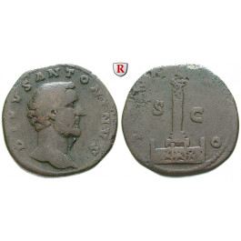 Römische Kaiserzeit, Antoninus Pius, Sesterz nach 161, ss