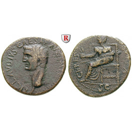 Römische Kaiserzeit, Claudius I., Dupondius 41-50, ss+