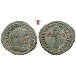 Römische Kaiserzeit, Constantius I., Caesar, Follis 299-303, vz