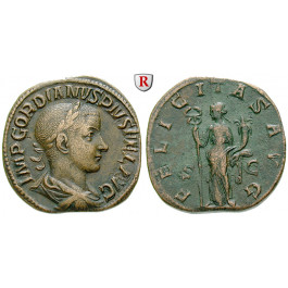 Römische Kaiserzeit, Gordianus III., Sesterz 241-243, ss-vz/ss+