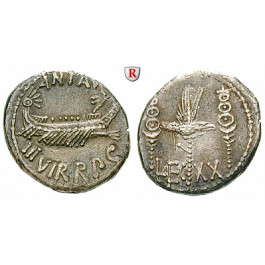 Römische Republik, Marcus Antonius, Denar 32-31 v.Chr., ss+