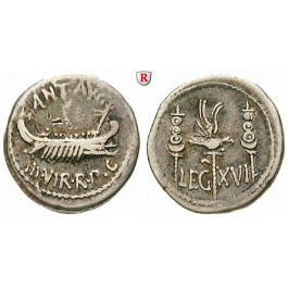 Römische Republik, Marcus Antonius, Denar 32-31 v.Chr., ss