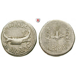 Römische Republik, Marcus Antonius, Denar 32-31 v.Chr., ss
