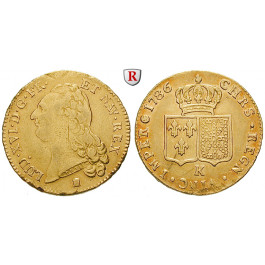 Frankreich, Louis XVI., Doppelter Louis d´or au buste nu 1786, 13,97 g fein, ss