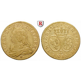 Frankreich, Louis XV., Louis d´or aux lunettes 1726, 7,41 g fein, ss