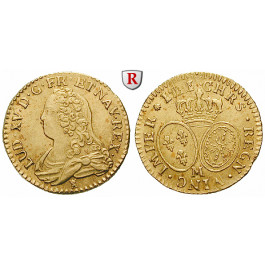 Frankreich, Louis XV., Louis d´or aux lunettes 1731, 7,48 g fein, ss+