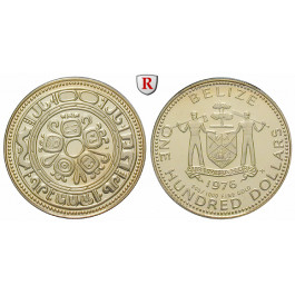 Belize, 100 Dollars 1976, 3,11 g fein, PP