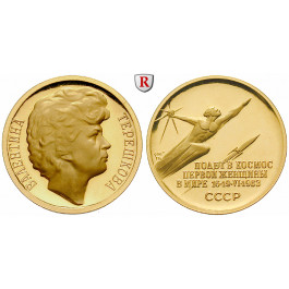 Personenmedaillen, Tereschkowa, Walentina Wladimirowna, russische Kosmonautin, Goldmedaille 1963, 15,3 g fein, PP