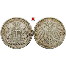 Deutsches Kaiserreich, Hamburg, 2 Mark 1902, J, ss, J. 63