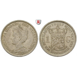 Niederlande, Königreich, Wilhelmina I., Gulden 1917, ss-vz