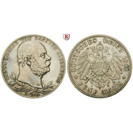 Deutsches Kaiserreich, Sachsen-Altenburg, Ernst, 5 Mark 1903, Regierungsjubiläum, A, ss+, J. 144