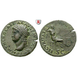 Römische Kaiserzeit, Nero, Dupondius 67, f.vz