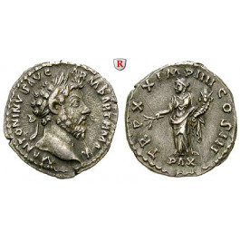 Römische Kaiserzeit, Marcus Aurelius, Denar 166, ss+