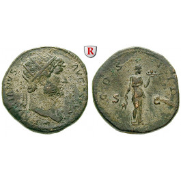 Römische Kaiserzeit, Hadrianus, Dupondius 125-128, ss-vz