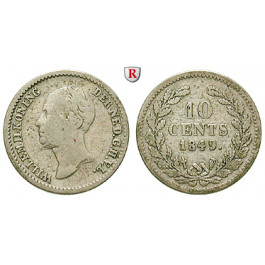 Niederlande, Königreich, Willem II., 10 Cents 1849, f.ss