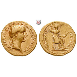 Römische Kaiserzeit, Tiberius, Aureus 14-37, ss+/ss