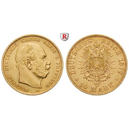 Deutsches Kaiserreich, Preussen, Wilhelm I., 10 Mark 1877, A, ss-vz, J. 245