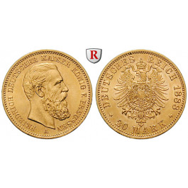 Deutsches Kaiserreich, Preussen, Friedrich III., 20 Mark 1888, A, 7,17 g fein, vz-st, J. 248