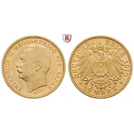 Deutsches Kaiserreich, Baden, Friedrich II., 10 Mark 1910, G, ss+/vz, J. 191