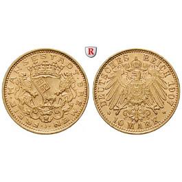 Deutsches Kaiserreich, Bremen, 10 Mark 1907, J, st, J. 204