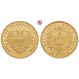 Deutsches Kaiserreich, Lübeck, 10 Mark 1901, A, f.st, J. 227
