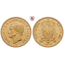 Deutsches Kaiserreich, Sachsen, Johann, 20 Mark 1873, E, ss, J. 259