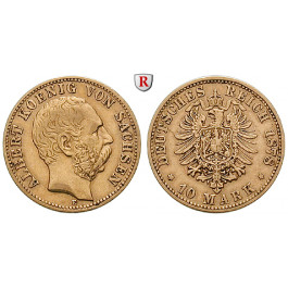 Deutsches Kaiserreich, Sachsen, Albert, 10 Mark 1878, E, ss, J. 261