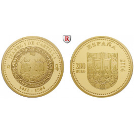 Spanien, Juan Carlos I., 200 Euro 2004, 13,49 g fein, PP