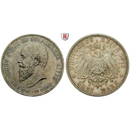 Deutsches Kaiserreich, Schaumburg-Lippe, Georg, 3 Mark 1911, auf den Tod, A, st, J. 166