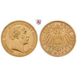 Deutsches Kaiserreich, Mecklenburg-Schwerin, Friedrich Franz III., 10 Mark 1890, A, ss, J. 232