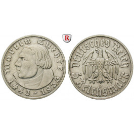 Drittes Reich, 5 Reichsmark 1933, Luther, D, ss-vz, J. 353