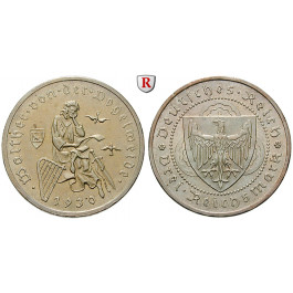 Weimarer Republik, 3 Reichsmark 1930, Vogelweide, G, f.vz, J. 344