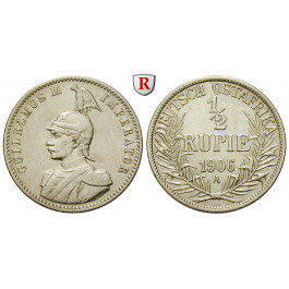 Nebengebiete, Deutsch-Ostafrika, 1/2 Rupie 1906, A, ss+, J. 721