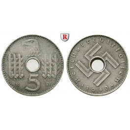 Nebengebiete, Reichskreditkassen, 5 Reichspfennig 1940, B, ss, J. 618