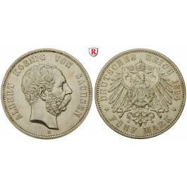 Deutsches Kaiserreich, Sachsen, Albert, 5 Mark 1894, E, f.vz, J. 125