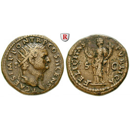 Römische Kaiserzeit, Titus, Caesar, Dupondius 73, ss+