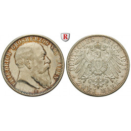 Deutsches Kaiserreich, Baden, Friedrich I., 2 Mark 1906, G, ss+, J. 32