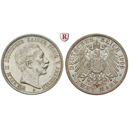 Deutsches Kaiserreich, Preussen, Wilhelm II., 2 Mark 1906, A, vz, J. 102