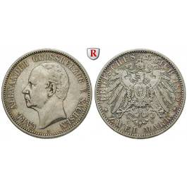Deutsches Kaiserreich, Sachsen-Weimar-Eisenach, Carl Alexander, 2 Mark 1892, Zur Goldenen Hochzeit, A, ss+, J. 156