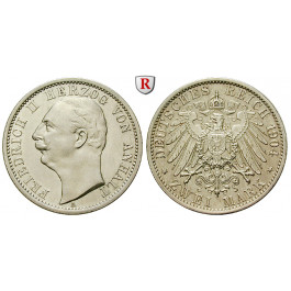 Deutsches Kaiserreich, Anhalt, Friedrich II., 2 Mark 1904, zum Regierungsantritt, A, f.vz/vz, J. 22