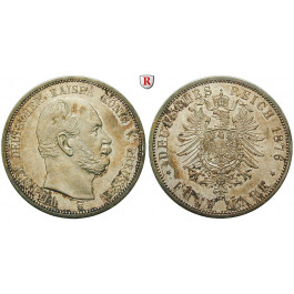Deutsches Kaiserreich, Preussen, Wilhelm I., 5 Mark 1876, B, vz-st, J. 97