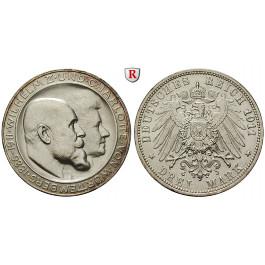 Deutsches Kaiserreich, Württemberg, Wilhelm II., 3 Mark 1911, Silberhochzeit, F, vz-st, J. 177a