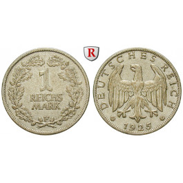 Weimarer Republik, 1 Reichsmark 1925, F, ss, J. 319