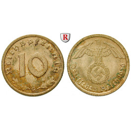 Drittes Reich, 10 Reichspfennig 1939, G, vz+, J. 364